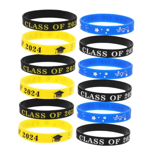 TINEASUR 12 Stück 2024 Abschlussarmband Abschlussplakat To-do-liste-armband Schulmaterial Gewichtsarmbänder Grad Abschluss Armband Abschluss Bilderrahmen Silikonarmband Für Team Kieselgel von TINEASUR