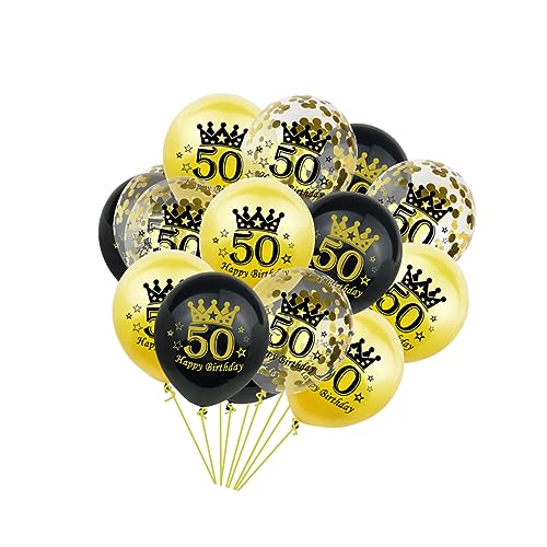 TINEASUR 15St Ballons bedrucken konfettiballone deckenverkleidung Partyzubehör Partydekorationen zum 50-jährigen Jubiläum Glitzerballons Pailletten Latexballons party liefert luftballons von TINEASUR