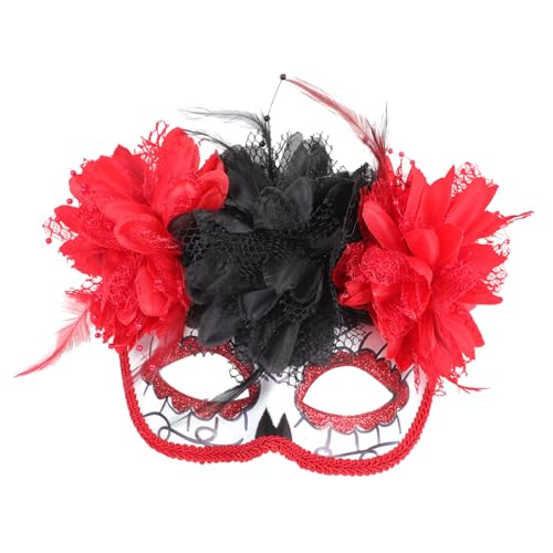 TINEASUR 1Stk Maskerade Maske Halloween Geisterfestmaske Maske für Frauen Maskerade halbes Gesicht Karneval hallowen masks mundschutzmasken schickes Maskendekor Partydekoration Plastik rot von TINEASUR