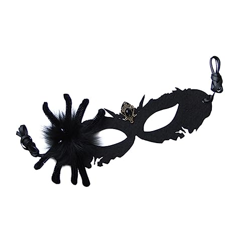 TINEASUR 1Stk Spinnen-Halbgesichtsmaske Maskerade kleine Maske Cat-Eye-Halbmasken Oper Halbmasken halloween masken halloweenmaske Party-Halbmaske Requisiten für Kostümpartys Filzstoff Black von TINEASUR