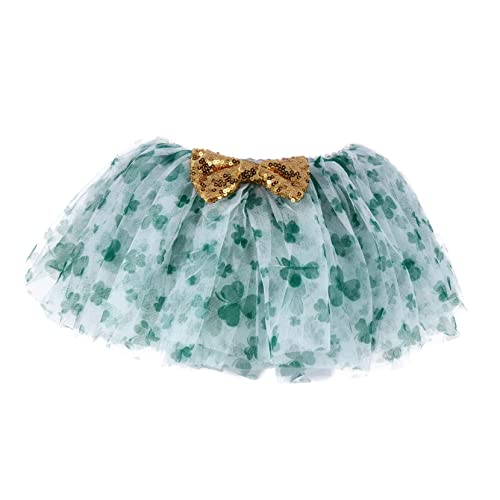 TINEASUR 1Stk Tutu-Rock st. Patricks-Day-Kleid Kleeblatt Tutu grünes Tutu für Mädchen Gazerock igelkostümkinder fashing costume kinder Tutu aus Kinder Tutu Gittergewebe Green von TINEASUR