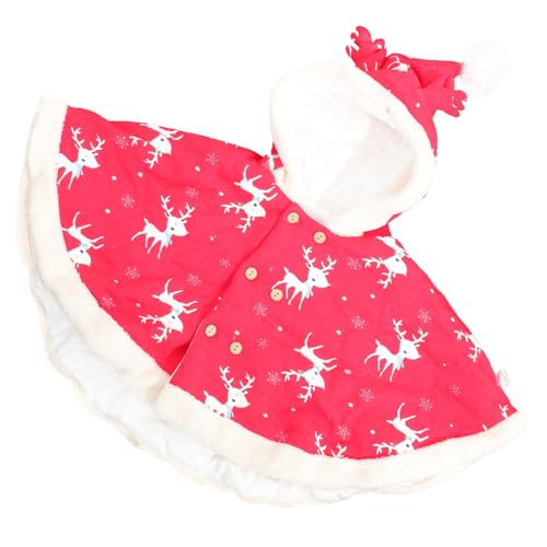 TINEASUR 1stk Mantel Elchkostüm Weihnachts-cosplay-umhang Winterumhang Weihnachtsmann-cosplay-outfit Weihnachtsmann-gewand Weihnachtsmann Umhang Weihnachtsmannkostüme Rot Polyester von TINEASUR