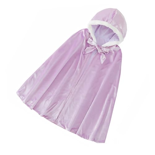 TINEASUR 1stk Umhang Für Kinder Prinzessinnenumhang Für Mädchen Mädchen-Outfit Kinderzubehör Cosplay-Mantel Kinder Umhang Kapuzenumhang Kostüme Für Mädchen Halloweenkostüm Violet Baumwolle von TINEASUR