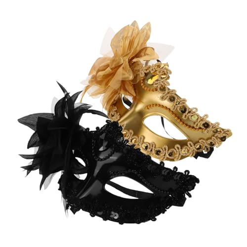 TINEASUR 2 Stück Halbmaske Maskerade Cosplay Maske Für Frauen Frauen Karneval Blumenmaske Cosplay Requisiten Dress Up Kopfbedeckung Karneval Maske Prop Kostüm Party Maske Dekor von TINEASUR