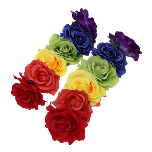 TINEASUR 2 Stück Teiliges Regenbogen rosen haarband Elastisch Leicht Zartes Blumenkopfschmuck für Mädchen und Erwachsene Komfortabel Halloween Kostüm accessoire TINEASUR 2 Stück Teiliges Regenbogen rosen haarband Elastisch Leicht Zartes Blumenkopfschmuck für Mädchen und Erwachsene Komfortabel Halloween Kostüm accessoire von TINEASUR