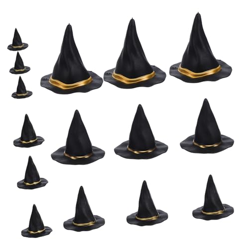 TINEASUR 20 Stück Halloween Hexenhut Mini Hexenhut Kappen Puppenhaus Hexenhüte Mini Hüte Hexenhut Stirnband Miniatur Puppenhut Miniatur Hüte Winziger Hexenhut Ornament Mini von TINEASUR