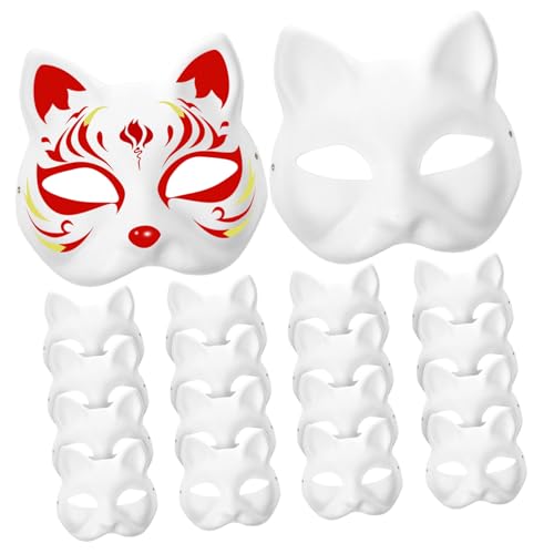 TINEASUR Leere Katzenmasken Aus DIY Unbemalte Katzenmasken Für Bastelmasken Für Halloween Karneval Und Cosplay Perfekt Zum Gestalten Und Anmalen von TINEASUR