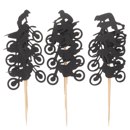 TINEASUR 24 Stück 1 Satz Nummernschild Kerzen Für Kuchen Geburtstag Tortenaufsatz 2023 Verzierungen Jubiläum Party Cupcake Topper Für Den Vatertag Essbar Papier Black von TINEASUR