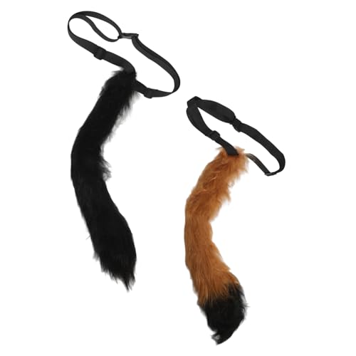 TINEASUR 2St Plüschtierschwanz flauschiger Tierschwanz Katzenschwanz Therianischer Halloween-Cosplay-Stütze karneval zubehör Fuchsschwänze Cosplay Fuchs Kostüm Fuchsschwanz von TINEASUR