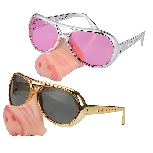 TINEASUR 2st Lustige Brille Schweinedekoration Sonnenbrille Mit Kostüm Brille Halloween-brille Partybrille Lustige Sonnenbrille Halloween-schweinschnauze Brille Maske Lustige Kostüme Ding von TINEASUR