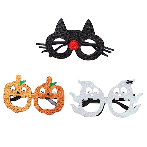 TINEASUR 3St Gläser neuartige Brillen brille für halloween Partybrille kinderparty halloween costume de halloween spekles kreative Halloween-Brille Halloween-Kinderbrillen Filzstoff Black von TINEASUR