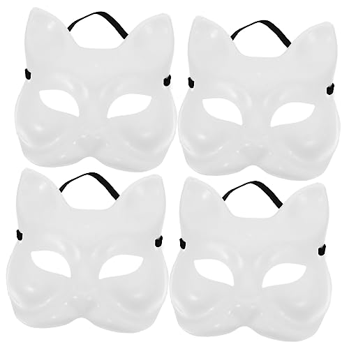 TINEASUR Masken Zum Bemalen 4 Stück Blanko-masken Für Erwachsene Weiße Maskenball-maske Für Damen Party-maske Maskenball-kostüm Cosplay-zubehör von TINEASUR