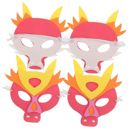 TINEASUR 4 Stück Kindermaske Zum Jahr Des Drachen Partymaske Cosplay-tiermaske Cosplay-drachenmaske Drachenmaske Für Maskerade Lustige Maske Süße Tiermaske Drachenmaske Für Cosplay Eva von TINEASUR