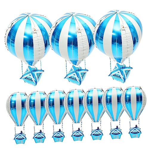 TINEASUR 50 Stück Heißluftballon Alles Zum Geburtstag Dekor Flugzeugballons Ballons Dekorativer Luftballon Ballon-wanddekorationen Party Folienballons Aluminiumfolie Blue von TINEASUR