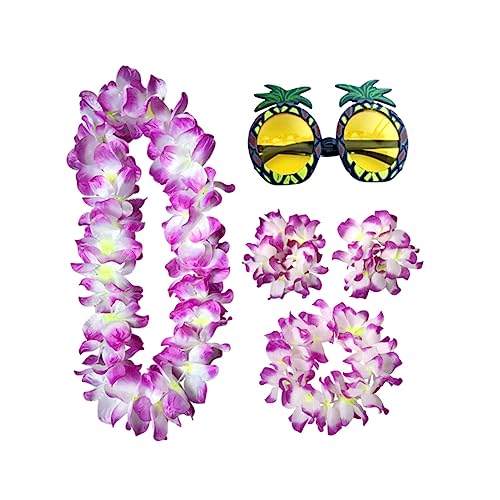 TINEASUR 5St Hawaii-Girlande hawaiianische Partygeschenke tropische Partybrille hawaiianische Blumenkette hawaii kopfschmuck hawaii kleidung гирлянда Hawaii-Kopfschmuck Partybrillen Violett von TINEASUR