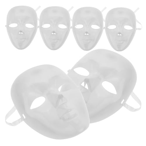 TINEASUR 6 Stk heeloween soczewki halloween dekoringe cosplay mask verkleidung haloween mask decor DIY Basteln zum Dekorieren Hacker Zubehör für Party selbst handbemalt pp Weiß von TINEASUR