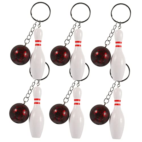 TINEASUR 6 Stück Bowling Schlüsselanhänger Bowling Schlüsselanhänger Große Schulkarnevalspreise Bowling Pin Schlüsselanhänger Neuheits Schlüsselanhänger Mini Bowling Kugel Und Pin von TINEASUR