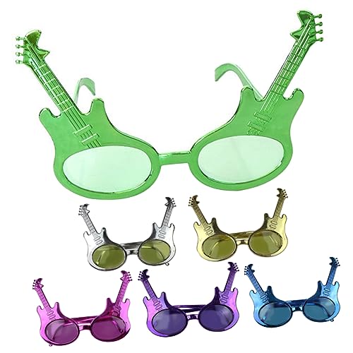 TINEASUR 6er Set Lustige Partybrillen Im Gitarren Design Einzigartige Kostümbrillen Für Karneval Und Festlichkeiten Farbige Spaßbrillen Für Unvergessliche Feiern von TINEASUR