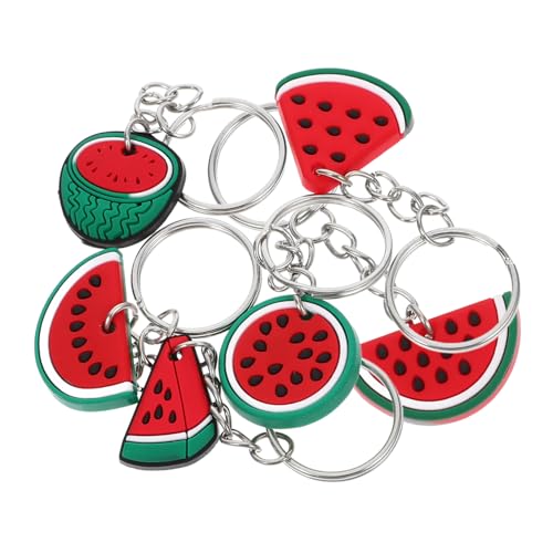 TINEASUR 6st Schlüsselanhänger Requisiten Für Die Obstfotografie Hawaiianische Partybevorzugung Cartoon-charm-anhänger Melonen-partydekorationen Fruchtanhänger Autoschlüsselhalter Rot Pvc von TINEASUR