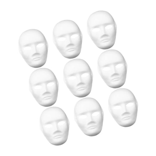 TINEASUR 9er Set DIY Leere Papiermasken Für Vollgesichtsmaske Zum Bemalen Bastelmasken Für Cosplay Und Kreative Projekte Weiße Papiermaske Für Jungen Und ädchen von TINEASUR