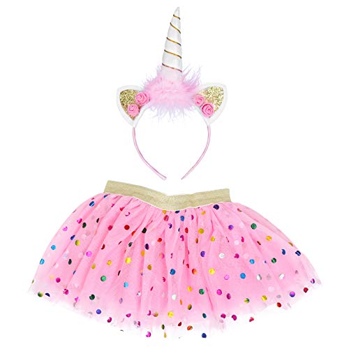 TINEASUR Ballettröckchen ädchen stirnbänder Kinderkostüme Tüllrock für Kleinkinder Tutu-Rock faschingskostüme karnawal kostium für Netzrock für Gazerock Polyester Rosa von TINEASUR