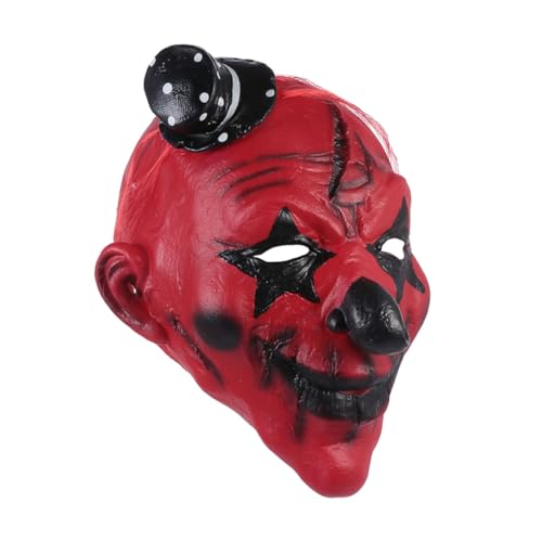 TINEASUR Clown-maske Neuheit Halloween-kostüm Maskerade-party-maske Abschlussball-clown-gesicht Neuartige Halloween-kostümmaske Clown-gesichtsmaske Gruseliger Clown Böser Clown Rot Emulsion von TINEASUR