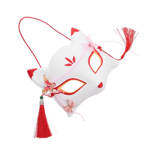 TINEASUR Fuchs Maske halloween masken halloweenmaske masken fasching fox mask tier masken Kinderkostüme Cosplay-Halbmaske basteln kleidung Maskendekor Tiermasken aus Kunststoff Plastik Weiß von TINEASUR