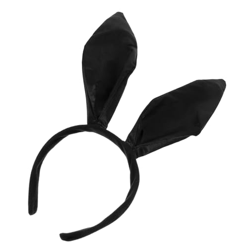 TINEASUR Hasenmädchen Stirnband Cosplay-stirnband Ohren-stirnband Hasenohren Stirnband Stütze Cartoon-kaninchen-stirnband Party-stirnbänder Hasenkostüm Stirnband Spa-stirnband Black Stoff von TINEASUR