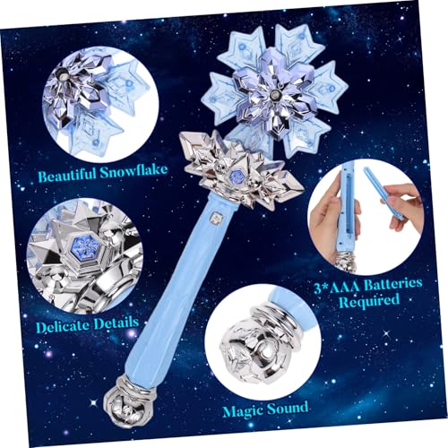 TINEASUR Leuchtender Schneeflocken-Zauberstab mit Sprayfunktion und Sound für Mädchen Blaues LED-Cosplay-Accessoire mit Schraubenzieher Batteriefrei Geschenkidee für Karneval und TINEASUR Leuchtender Schneeflocken-Zauberstab mit Sprayfunktion und Sound für Mädchen Blaues LED-Cosplay-Accessoire mit Schraubenzieher Batteriefrei Geschenkidee für Karneval und von TINEASUR