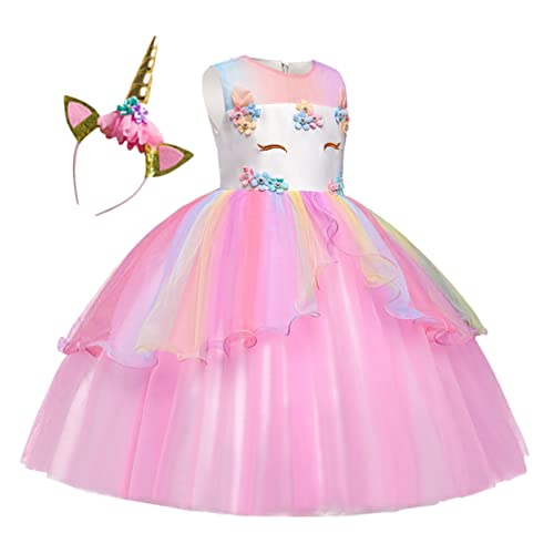 TINEASUR Mädchen Partykostüm Set Gazekleid Mit Haarreifen Für Kinder Ideal Für Prinzessinnen Cosplay Und Festliche Anlässe Größe Für Junge Mädchen Verfügbar von TINEASUR