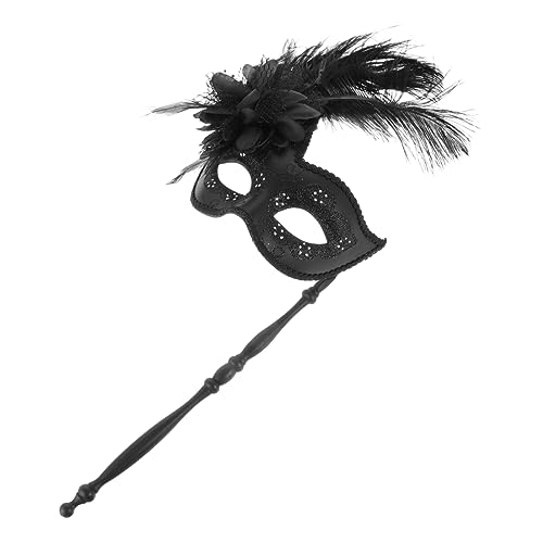 TINEASUR Maskerade Maske Maskerademasken Vintage-halloween-dekor Partymasken Aus Spitze Kostüm-party-maske Karneval Augen Abdeckungen Rollenspielkostüm Partydekoration Handmaske Black Feder von TINEASUR