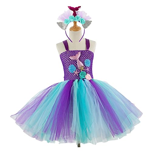 TINEASUR Meerjungfrauenkleid für Kinder Mädchenkleid Tutu-Outfit für Babys Mädchen Anzug kinder prinzessinnen kleider prinzessinnenkleider kinder Meerjungfrauenrock für Kinder Mädchenrock von TINEASUR