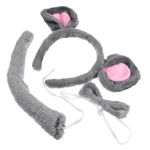 TINEASUR Mouse Kostüm Set mit Grauem Plüsch Ohr Haarreif und Schleife Leichtes Party Accessoire für Karneval Halloween Cosplay und Kinderfest Tierkostüm für Mädchen und Frauen TINEASUR Mouse Kostüm Set mit Grauem Plüsch Ohr Haarreif und Schleife Leichtes Party Accessoire für Karneval Halloween Cosplay und Kinderfest Tierkostüm für Mädchen und Frauen von TINEASUR