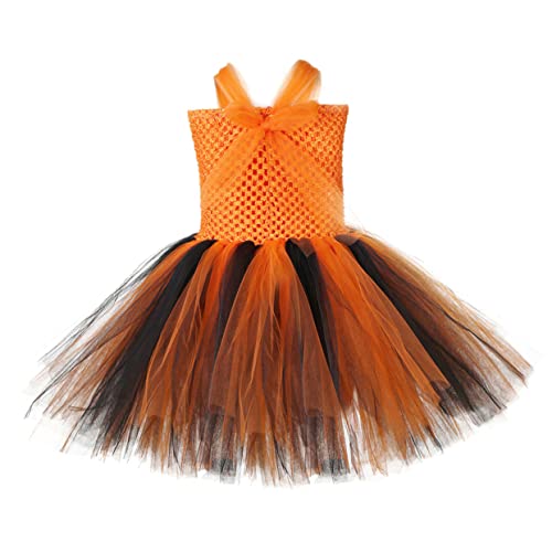 TINEASUR Partyrock für Mädchen Tigerschwanzkostüm Tigerohren Kostüm Tiger-Outfit für Kinder halloween costume halloween kleidung clothes Röcke für Mädchen Tanzrock für Mädchen Orange von TINEASUR