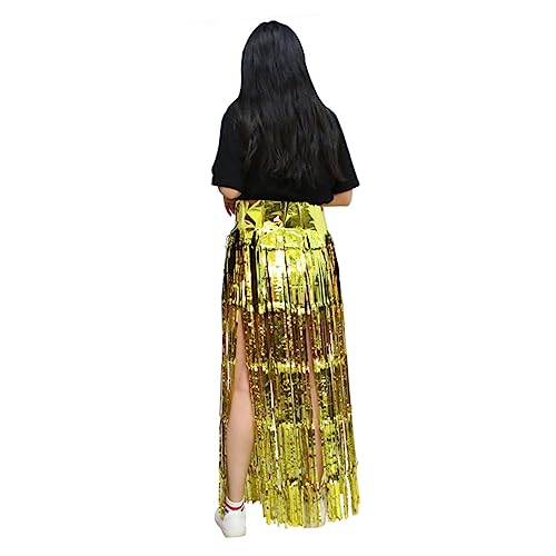 TINEASUR Regen Vorhang Mantel Hawaiian Party Dekoration Cosplay Outfit Bühnenperformance Kleidung Partyzubehör (golden) von TINEASUR