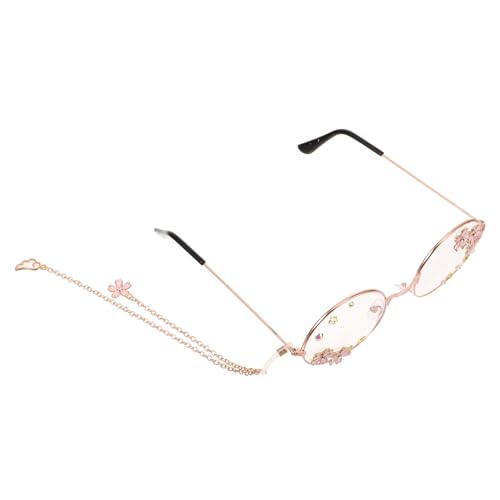 TINEASUR Runde Brille Mit Gotischer Schleife Cosplay-brille Für Damen Kawaii-brille Cosplay-party-brille Damen Brille Gläser Cosplay-brillen-requisite Ästhetische Brille Süße Brille Metall von TINEASUR