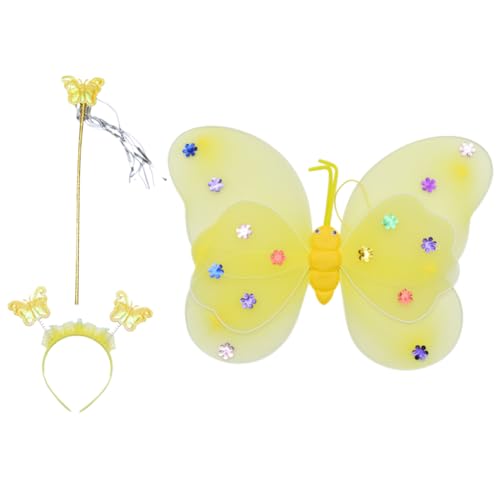 TINEASUR Schmetterlingsflügel schmetterling kostüm kinder Flügel Kostüm hühner spielzeug verstellbarer schultergurt butterfly costume Feenflügel für Mädchen Feenflügel Schmetterlinge Stoff von TINEASUR