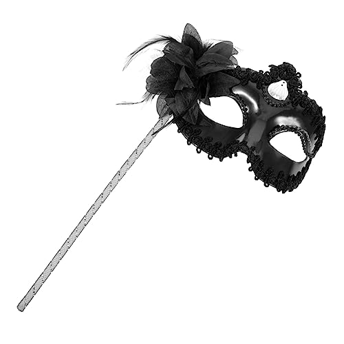 TINEASUR Halloween Handheld Aus Schwarzem Lace Und Masquerade Für Kostümparty Cosplay Zubehör Elegante Verkleidung Für Halloween Und Karneval von TINEASUR