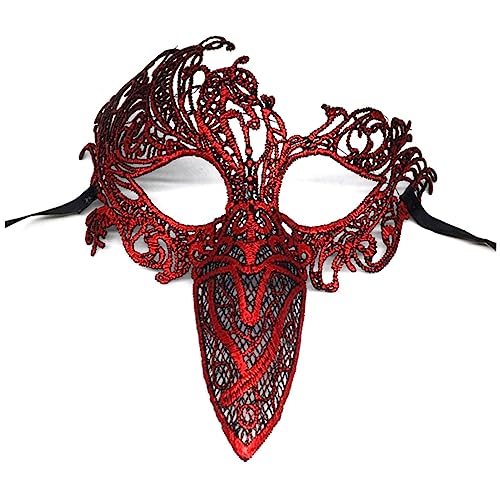 TINEASUR Spitzenschnabel Maskerade Maske Für Halloween Elegante Augenmaske Im Phönix Vogel Design Ideales Partyzubehör Und Für Festivals Karneval Und Kostümpartys von TINEASUR