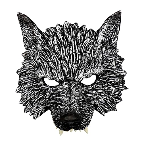 TINEASUR Werwolf-Maske Kindermaske Maskerademaske für Männer Kostüm Maske halloween costume halloween kleidung Cosplay-Gesichtsabdeckung Cosplay-Maske halbes Gesicht PU-Schaum Black von TINEASUR