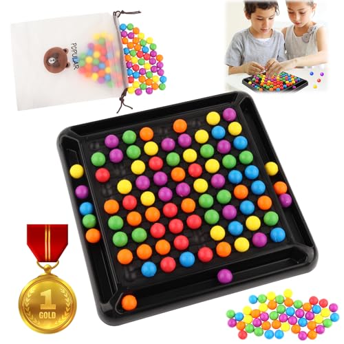 Intellektuelles Schachbrett Doppelduell | Regenbogenball Schachbrett Strategiespiele | 80 Stück Rainbow Ball Gesellschaftsspiele | Tabletop Familienspiele Partyspiele für Erwachsene Kinder von TINGTING