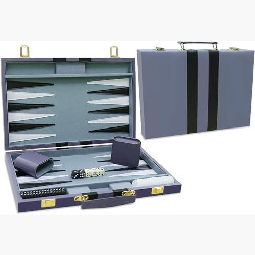 TINMAGI Backgammon Set,Backgammon Spiel,Backgammon-Set Komplett mit Würfelbechern, für Erwachsene Brettspiel mit hochwertiger Ledertasche Tragbares und Reise von TINMAGI