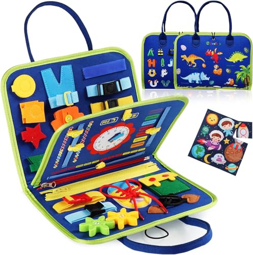 TINMAGI Kinder Filzspielzeug und Spielbretter, Montessori Spielzeug，Activity Board Baby Sensorisches ab 1 2 3 4 5 Jahre, Lernspielzeug Kleinkind für Flugzeugauto,Baby Geschenk Mädchen Jungen von TINMAGI