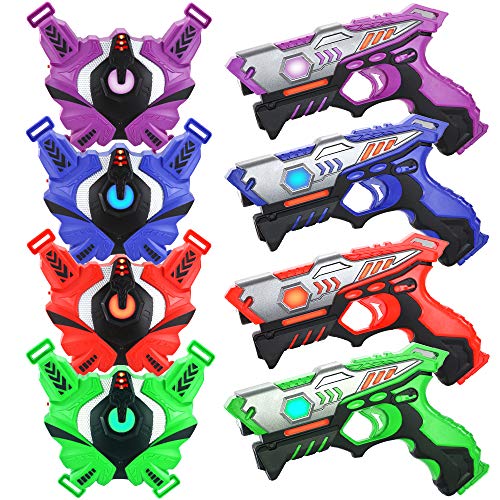 TINOTEEN Laser Tag Gun Set mit Westen, Infrarot Gun Set mit 4 Spielern von TINOTEEN