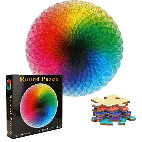 TINYOUTH 1000 Teile Rund Puzzles für Erwachsene, Regenbogen Puzzle, 67.5cm/26.57in 2mm Karton Puzzle - Familienpuzzle Verringerter Druck Schwieriges Puzzle Unmögliche Puzzle für Erwachsene 14+ von TINYOUTH