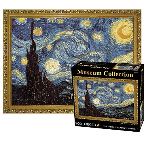 TINYOUTH 2000 Teile Puzzle für Erwachsene, 《Sternennacht》 Museum Kollektion Puzzle, 70x100CM 2mm Dicke Berühmte Gemälde Puzzle, Stressabbau Staycation Kill Time für Erwachsene Kinder 14+ von TINYOUTH