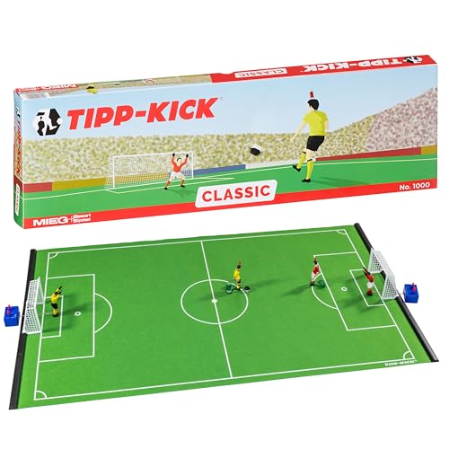 TIPP-KICK Classic 80x47 cm – Das spielfertige Set mit 2X Spieler, 2X Torwart, 2X Plastiktor, 2X Ball I Spielfeld aus Filz von TIPP-KICK