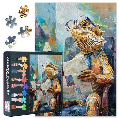 1000 Stück Puzzle für Erwachsene Echsen und Zeitungen Puzzles Herausfordernde Puzzles geeignet für Game Nights Home Wanddekoration Größe: 50x70cm 1000 Stück Puzzle für Erwachsene Echsen und Zeitungen Puzzles Herausfordernde Puzzles geeignet für Game Nights Home Wanddekoration Größe: 50x70cm von TISHIRON