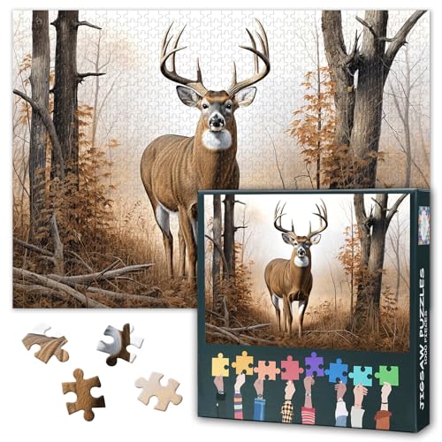 1000 Teile Weißschwanz-Puzzle für Erwachsene, unmögliche Herausforderung, hochwertiges mattes Finish, Wanddekoration, Geschenk für Naturliebhaber (50 x 70 cm) von TISHIRON