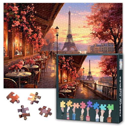 1000-teiliges Puzzle für Erwachsene, Café in Paris mit dem Eiffelturm, lustiges, Herausforderndes Puzzle, tolles Geschenk für Familie und Freunde, Fertige Größe: 20x27 inch 1000-teiliges Puzzle für Erwachsene, Café in Paris mit dem Eiffelturm, lustiges, Herausforderndes Puzzle, tolles Geschenk für Familie und Freunde, Fertige Größe: 20x27 inch von TISHIRON